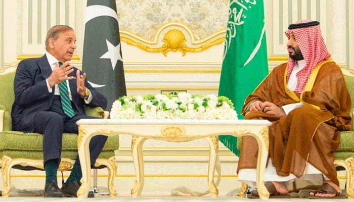 وزیراعظم پاکستان شہباز شریف نے سعودی ولی عہد محمد بن سلمان سے ملاقات